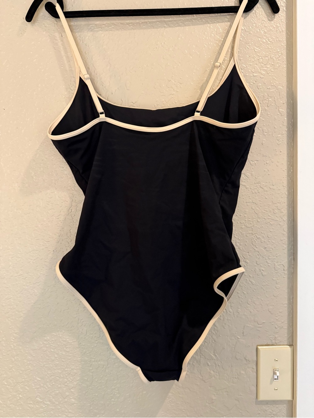 NWOT XL Toteme Scoop Neck Black One-Piece Swimsuit with Cream Trim - Picture 6 of 8